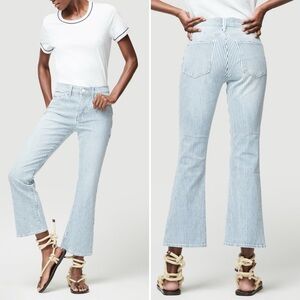 NWOT FRAME Engineer Stripe Le Crop Mini Boot Leg Jean Size 29